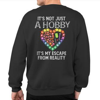 Not Just Hobby It's My Escape From Reality Diamond Painting Sweatshirt Back Print - Monsterry AU