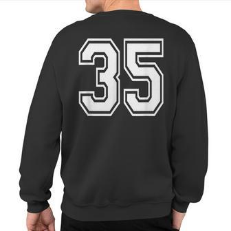 Number 35 Birthday Varsity Sports Team Jersey Sweatshirt Back Print - Monsterry