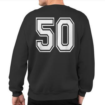 Number 50 Birthday Varsity Sports Team Jersey Sweatshirt Back Print - Monsterry AU