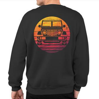Off Road 4X4 Vintage Retro 70S Sunset Off Road Sweatshirt Back Print - Monsterry AU