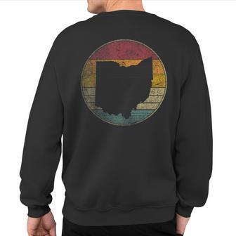 Ohio Vintage Distressed Retro Style Silhouette State Sweatshirt Back Print - Monsterry CA