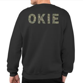 Oklahoma Digital Camo Okie Vintage Distressed Sweatshirt Back Print - Monsterry