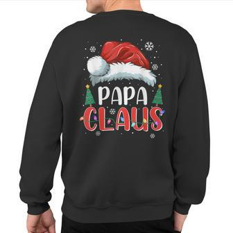 Papa Claus Christmas Lights Pajama Family Matching Sweatshirt Back Print - Monsterry