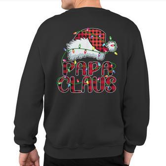 Papa Claus Christmas Lights Pajama Family Matching Sweatshirt Back Print - Thegiftio