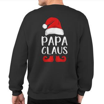 Papa Claus Grandpa Santa Claus Red Christmas Hat Sweatshirt Back Print - Monsterry UK