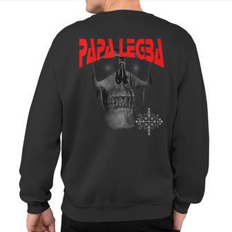 Papa Legba Lwa Papa Legba Voodoo Hoodo Loa Veve Sweatshirt Back Print - Monsterry