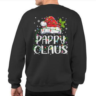 Pappy Claus Christmas Santa Hat Matching Family Xmas Lights Sweatshirt Back Print - Monsterry