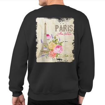 Paris Mon Amour Eiffel Tower Love Paris French Souvenir Sweatshirt Back Print - Monsterry DE