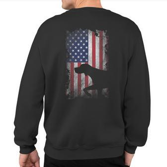Patriotic German Shorthaired Pointer American Flag Gsp Dog Sweatshirt Back Print - Monsterry AU