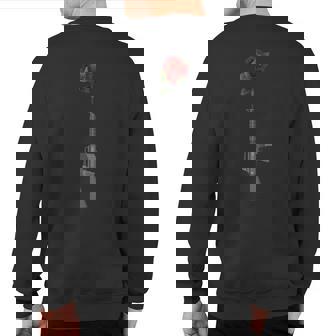 Make Peace Not War Gun With Rose Sweatshirt Back Print - Monsterry