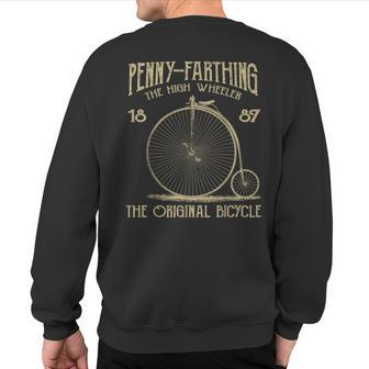 Penny Farthing Bike Retro Vintage Bicycle Sweatshirt Back Print - Monsterry