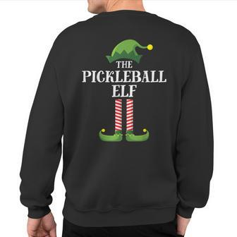 Pickelball Elf Matching Family Group Christmas Elf Sweatshirt Back Print - Monsterry