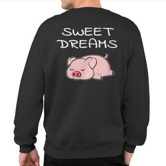 Pig Sweet Dreams Pajama For Bedtime Sweatshirt Back Print - Monsterry