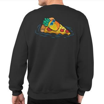 Pineapple Pizza Hawaiian Floating Food Snack Lover Sweatshirt Back Print - Monsterry AU
