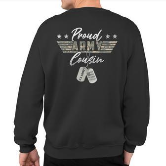 Proud Army Cousin American Veteran Military Sweatshirt Back Print - Monsterry UK