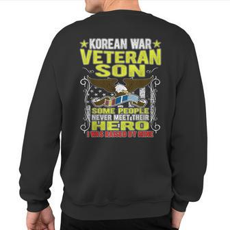 Proud Korean War Veteran Son Military Veterans Child Sweatshirt Back Print - Monsterry AU
