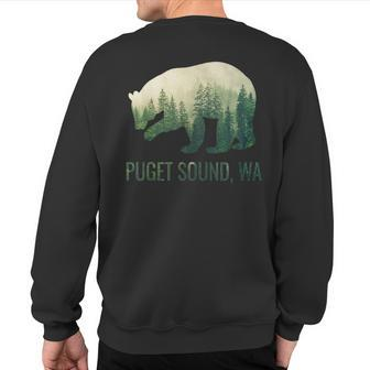 Puget Sound Bear State Of Washington Pacific Nw Wildlife Sweatshirt Back Print - Monsterry UK
