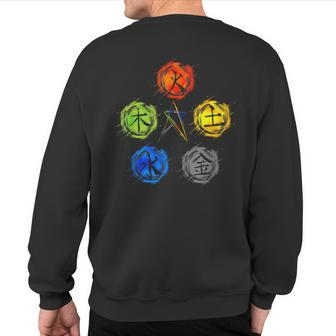 Qigong Five Elements Balance Tai Chi Sweatshirt Back Print - Monsterry