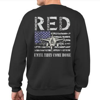 Red Friday Military Air Force Usaf Us Flag Veteran Sweatshirt Back Print - Monsterry