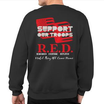 Red Friday Military On Friday We Wear Red Support Our Troops Sweatshirt Back Print - Monsterry AU