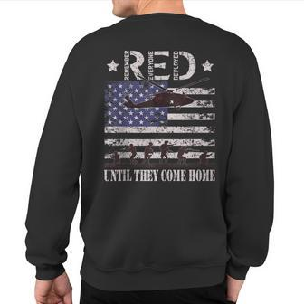 Red Friday Remember Everyone Deployed Military Army Veteran Sweatshirt Back Print - Monsterry