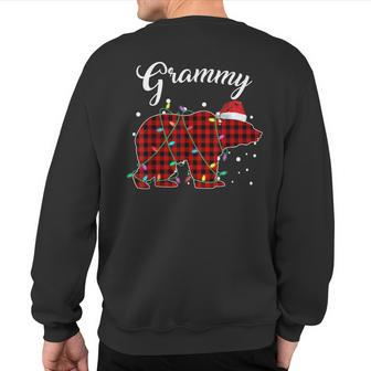 Red Plaid Grammy Bear Matching Buffalo Pajama Sweatshirt Back Print - Monsterry