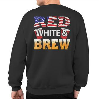 Red White And Brew Grunge Flag Sweatshirt Back Print - Monsterry UK