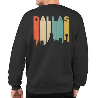 Retro 1970'S Style Dallas Texas Skyline Sweatshirt Back Print - Monsterry UK
