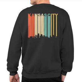 Retro 1970'S Style Kansas City Kansas Skyline Sweatshirt Back Print - Monsterry DE