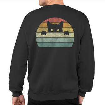 Retro Cat Vintage Cat Sweatshirt Back Print - Monsterry AU
