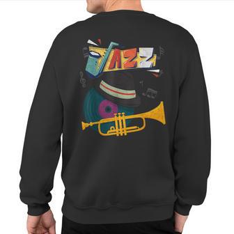 Retro Jazz Trumpets Player Music Festival New Orleans Sweatshirt Back Print - Monsterry