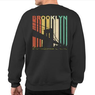 Retro New York Brooklyn Bridge Vintage City Skyline Nyc Ny Sweatshirt Back Print - Monsterry DE