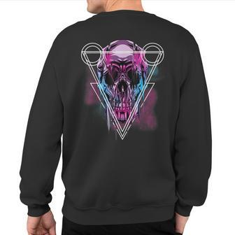 Retro Skull Horror Vintage Dead Bone Perfect Trend Idea Sweatshirt Back Print - Monsterry