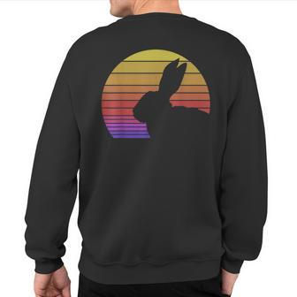 Retro Style Rabbit Silhouette Vintage Sweatshirt Back Print - Monsterry AU