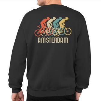 Retro Vintage Bike Amsterdam T Sweatshirt Back Print - Monsterry