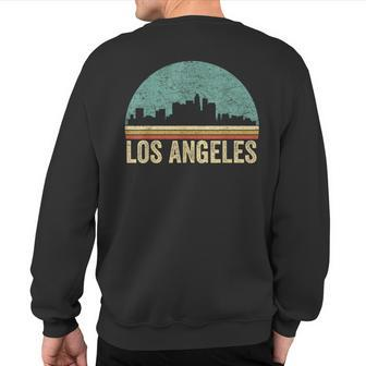 Retro Vintage Los Angeles La Skyline 70S 80S Souvenir Sweatshirt Back Print - Monsterry