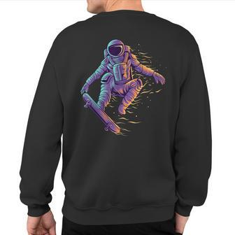 Retro Vintage Skateboard Street Wear Santa Cruz Astronaut Sweatshirt Back Print - Monsterry