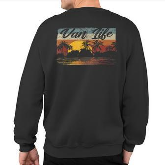 Retro Vintage Van Life Is The Real Adventure Sweatshirt Back Print - Monsterry AU