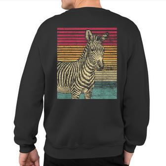 Retro Zebra Sweatshirt Back Print - Monsterry DE