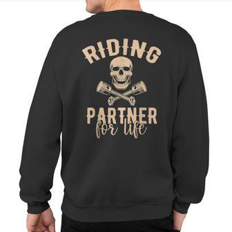 Riding Partner For Life Motorcycle Couple Sweatshirt Back Print - Monsterry DE