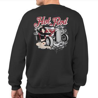 Rockabilly Hotrod 1950S Pinup Clothes Classic Cars Sweatshirt Back Print - Monsterry