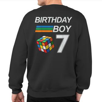 Rubixk Cube Speed Cubing Birthday Boy 7 Years Old Boys Kid Sweatshirt Back Print - Monsterry UK