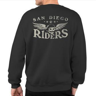 San Diego Riders Motorcycle Skull Wings Sweatshirt Back Print - Monsterry DE