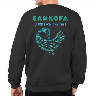 Sankofa Learn From The Past African Bird Pattern Sweatshirt Back Print - Monsterry AU
