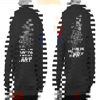 Santa Claus Big Nick Energy Motorcycle Hog Biker Rider Xmas Sweatshirt Back Print - Monsterry