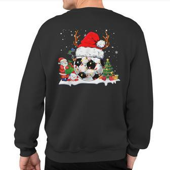 Santa Soccer Ball Sports Christmas Soccer Player Sweatshirt Back Print - Seseable