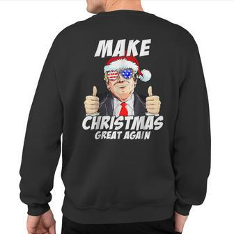 Santa Trump Make Christmas Great Again Family Matching Sweatshirt Back Print - Seseable