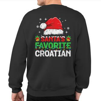 Santa's Favorite Croatian Christmas Family Matching Sweatshirt Back Print - Monsterry DE