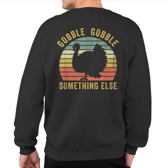 Save A Turkey Thanksgiving Gobble Trot Vintage Vegan Sweatshirt Back Print - Monsterry