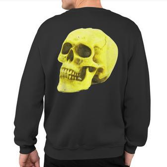 Screaming Yellow Skull Sweatshirt Back Print - Monsterry